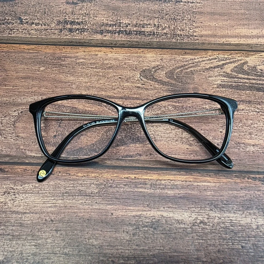 Valerie Spencer 9344 Eyeglasses Black Silver Cat Eye 51-15-140 Frames